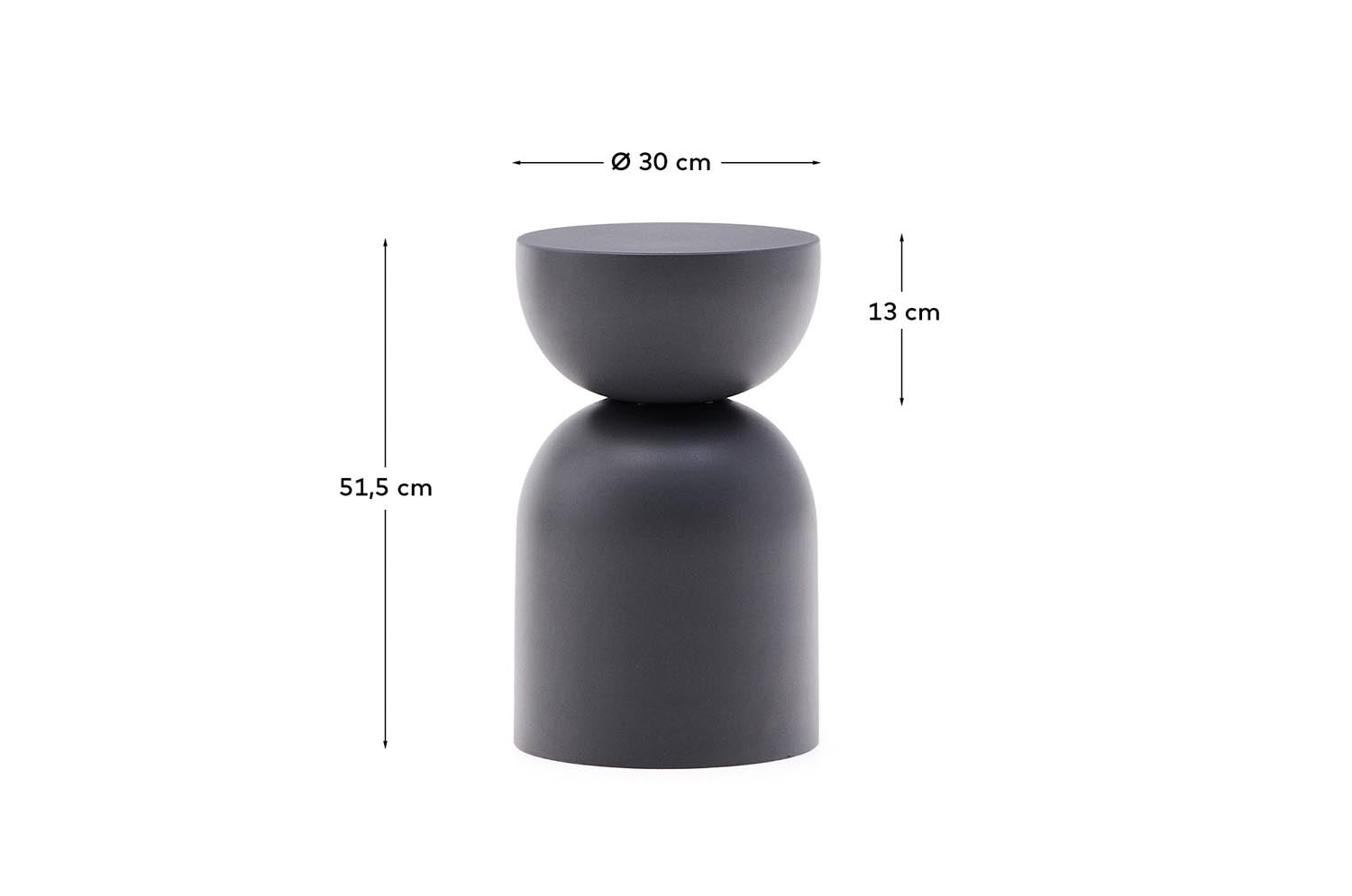 Eleganter Beistelltisch Rachell aus grauem Metall (Ø30 cm) – ideal für jedes moderne Zuhause. Robust, stilvoll und vielseitig einsetzbar.