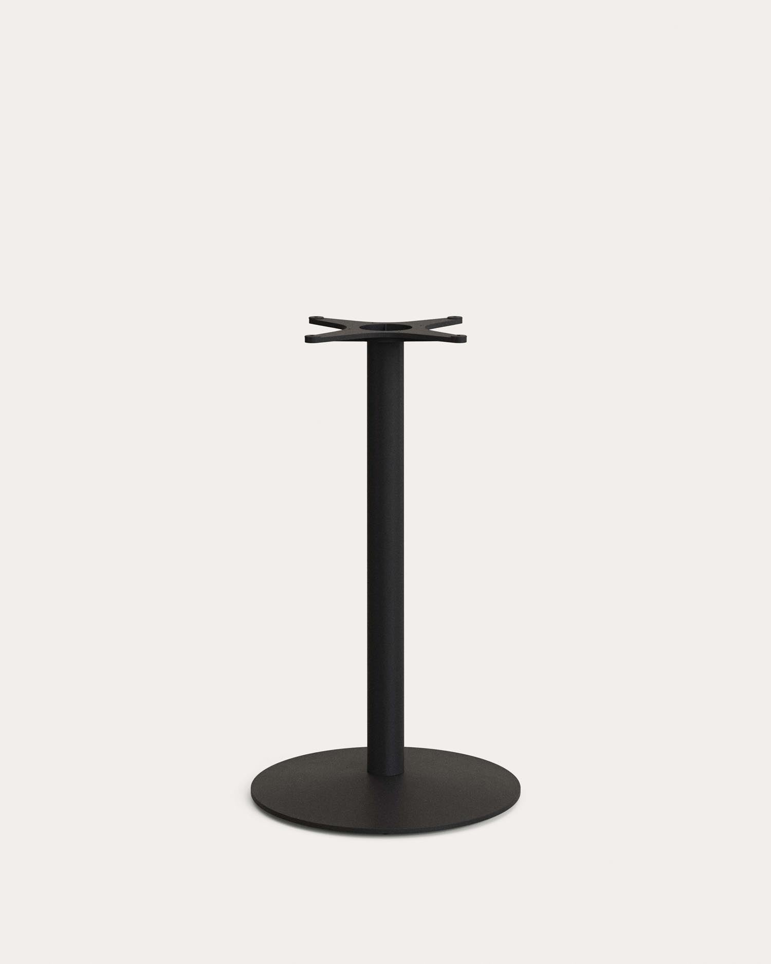 Hohes Bartischbein Esilda mit runder Stahlbasis, schwarz lackiert Ø55x96 cm in Schwarz präsentiert im Onlineshop von KAQTU Design AG. Gartentisch ist von Kave Home