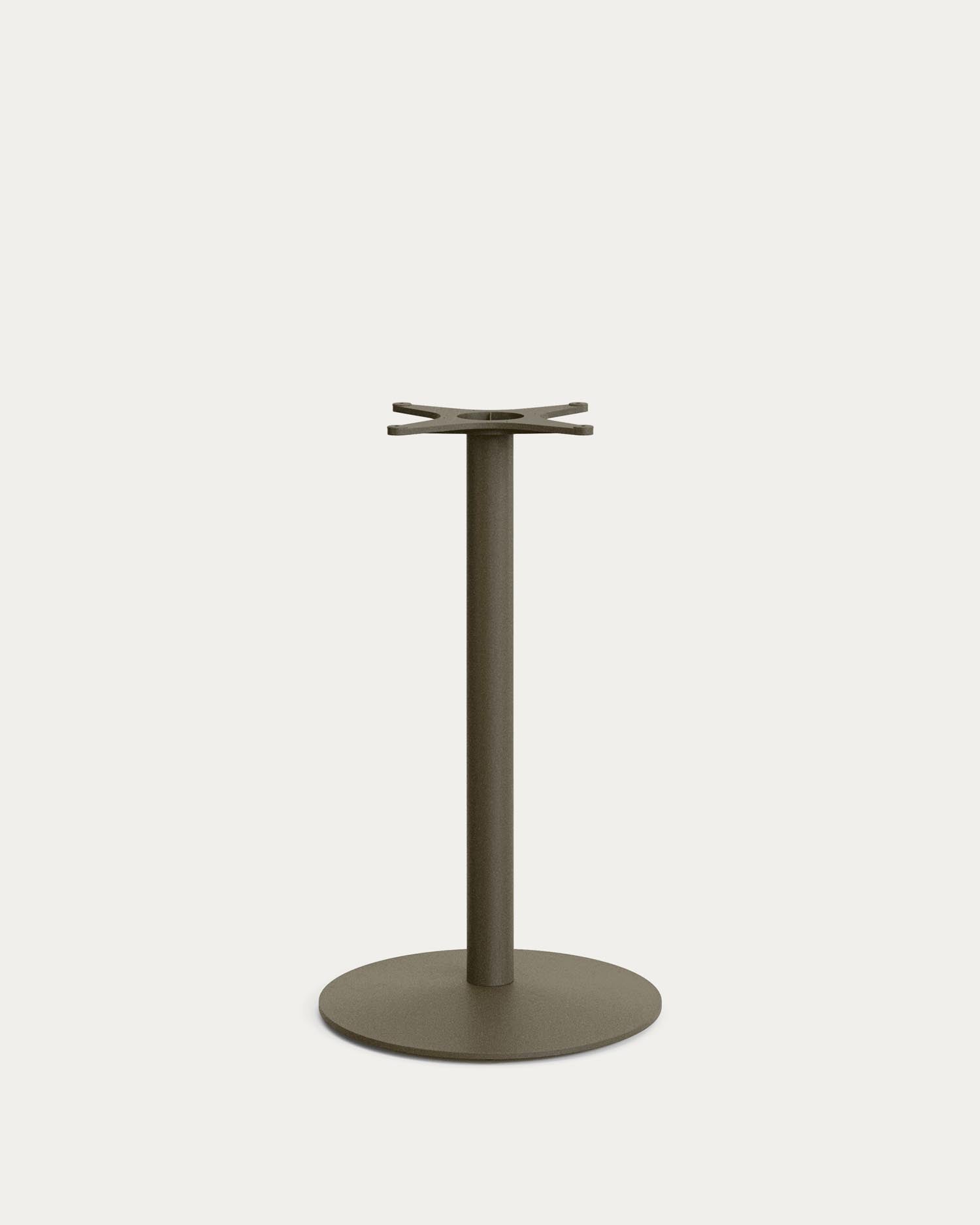Hohes Bartischbein Esilda mit runder Stahlbasis, grün lackiert Ø55x96 cm in Dunkelgrün präsentiert im Onlineshop von KAQTU Design AG. Gartentisch ist von Kave Home