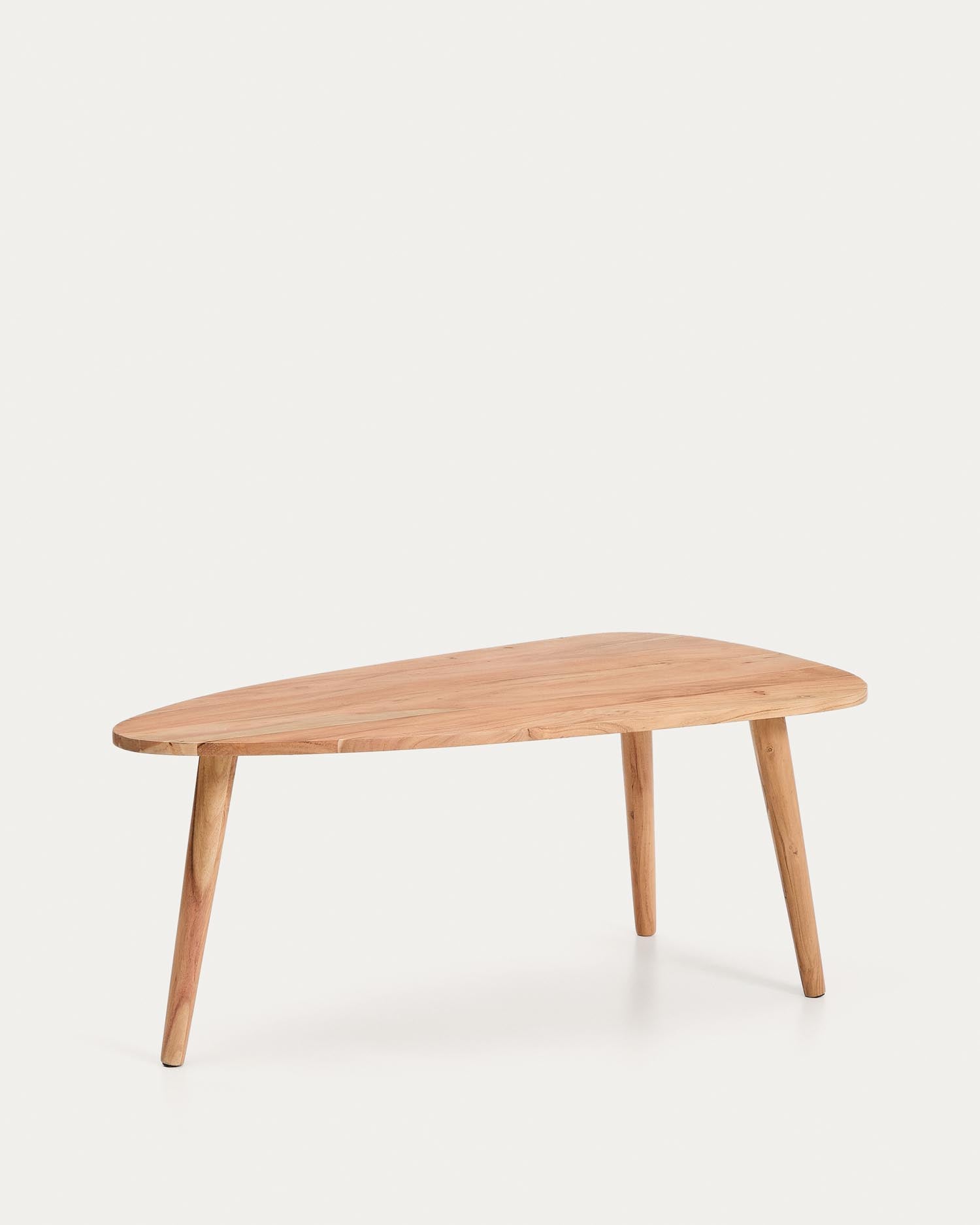 Couchtisch Duvani aus massivem Akazienholz mit gebleichtem Finish Ø 110 x 60 cm in Beige präsentiert im Onlineshop von KAQTU Design AG. Beistelltisch ist von Kave Home