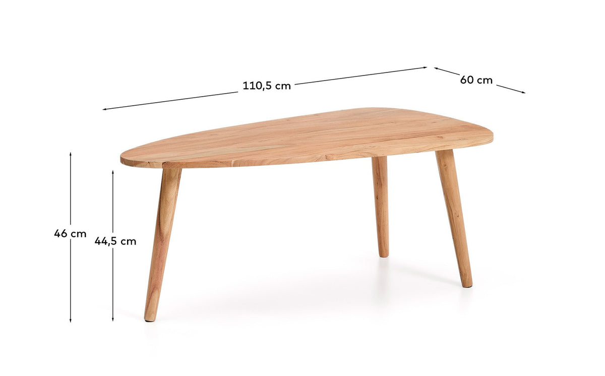 Couchtisch Duvani aus massivem Akazienholz mit gebleichtem Finish Ø 110 x 60 cm in Beige präsentiert im Onlineshop von KAQTU Design AG. Couchtisch ist von Kave Home