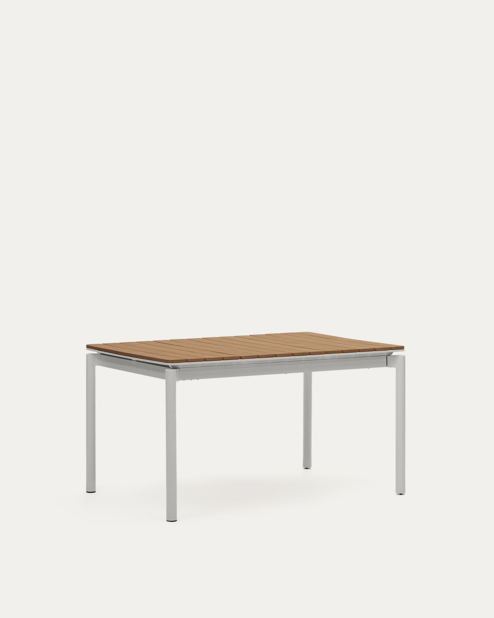 Ausziehbarer Outdoor-Tisch Canyelles aus Polyholz und Aluminium, hellgrau 140 (200) x 90 c in Hellgrau, Braun präsentiert im Onlineshop von KAQTU Design AG. Gartentisch ist von Kave Home