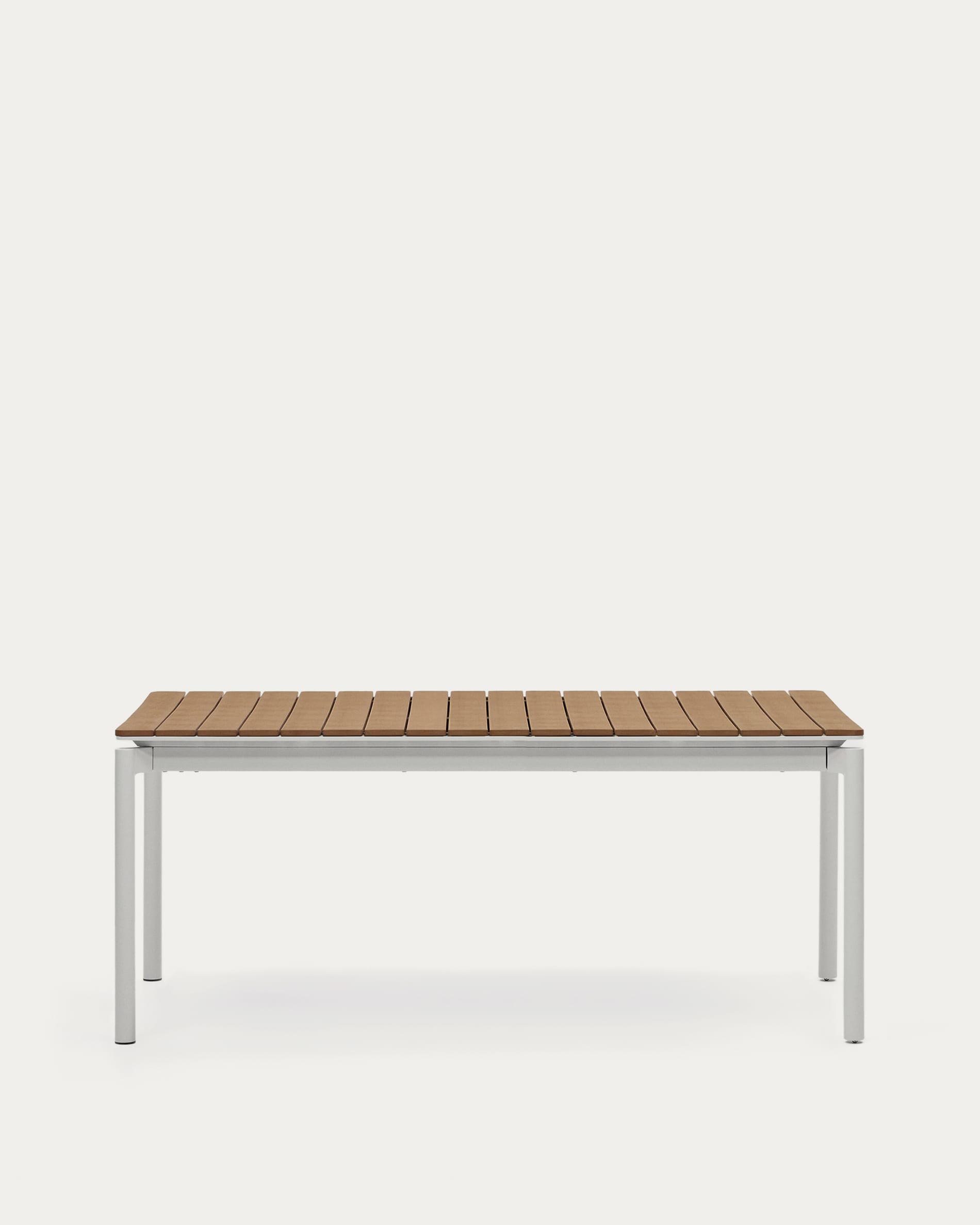 Ausziehbarer Outdoor-Tisch Canyelles aus Polyholz und Aluminium, hellgrau 180 (240) x 100  in Hellgrau, Braun präsentiert im Onlineshop von KAQTU Design AG. Gartentisch ist von Kave Home