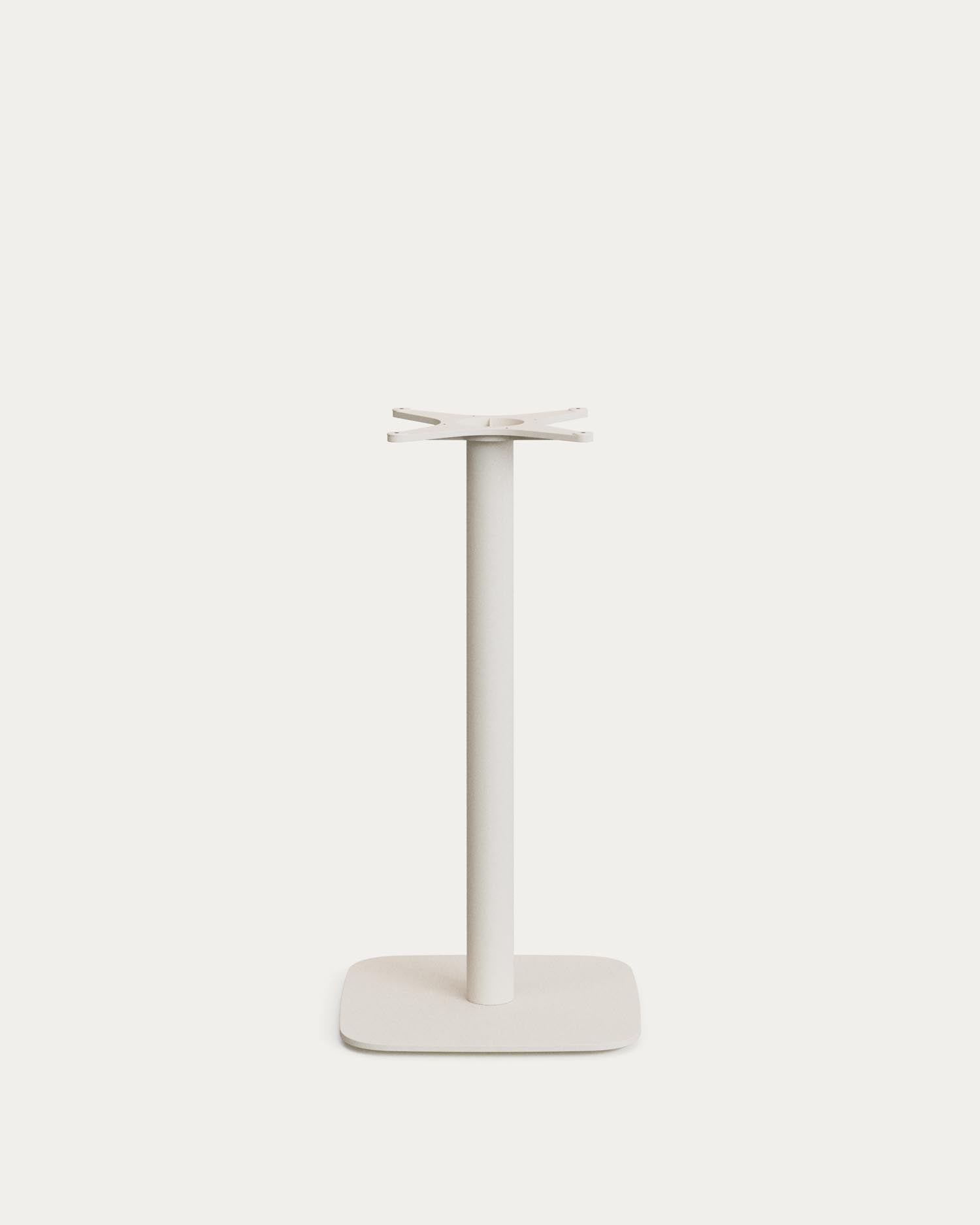 Hoher Outdoor-Tisch Dina mit weißer Zementplatte 70 x 70 cm und weißem Stahlfuß 48 x 48 x 96 cm in Weiss präsentiert im Onlineshop von KAQTU Design AG. Hochtisch Outdoor ist von Kave Home
