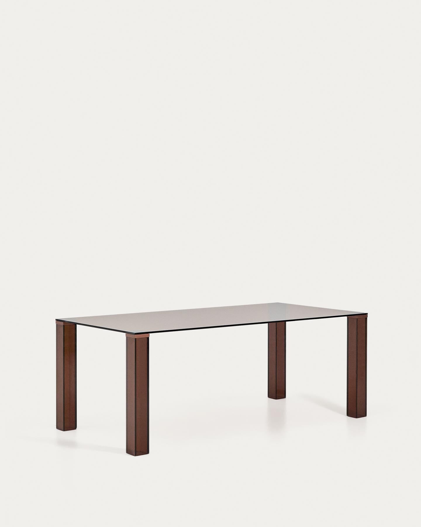 Tisch Adularia aus braunem Einscheiben-Sicherheitsglas, 200 x 100 cm in Braun präsentiert im Onlineshop von KAQTU Design AG. Esstisch ist von Kave Home