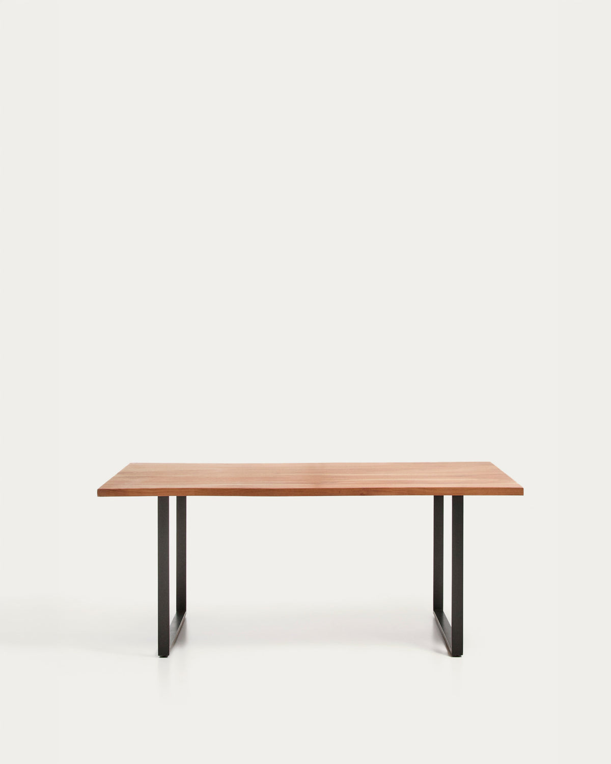 Tisch Uxue aus massivem Akazienholz mit Beinen aus schwarzem Stahl 160 x 90 cm in Schwarz, Natur präsentiert im Onlineshop von KAQTU Design AG. Esstisch ist von Kave Home