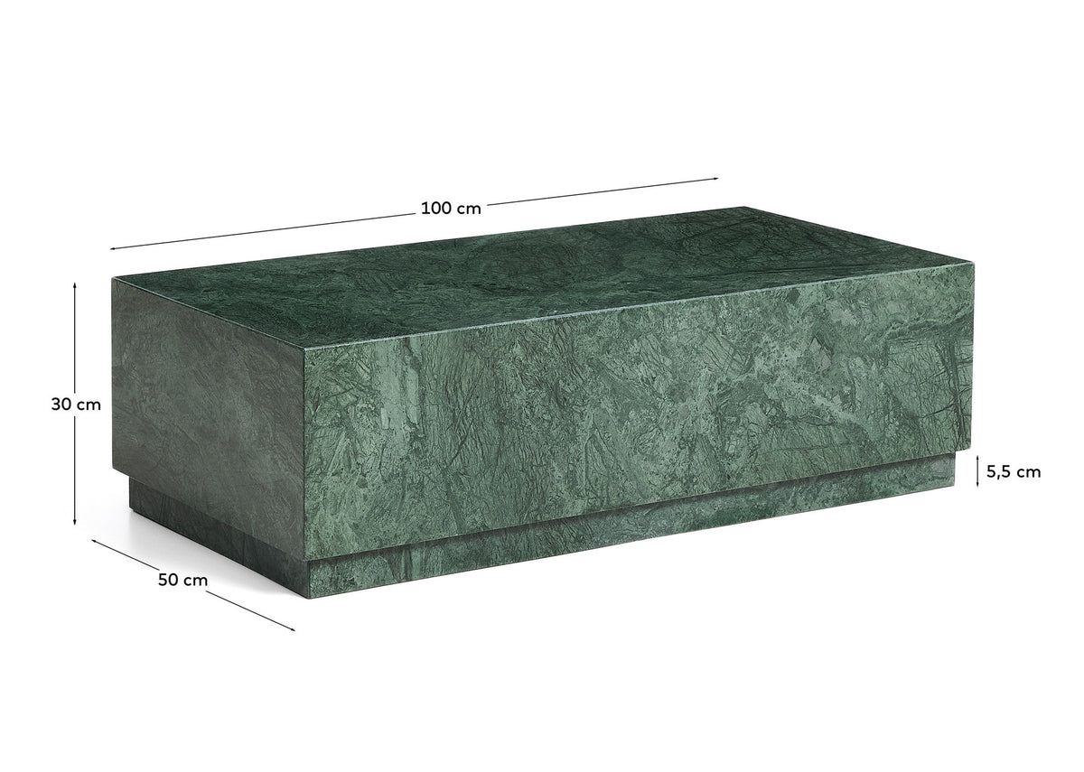 Marmortisch Sorein aus grünem Marmor 100 x 50 cm in Grün präsentiert im Onlineshop von KAQTU Design AG. Couchtisch ist von Kave Home