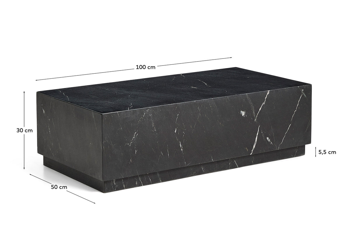 Marmortisch Sorein aus schwarzem Marmor 100 x 50 cm in Schwarz präsentiert im Onlineshop von KAQTU Design AG. Couchtisch ist von Kave Home