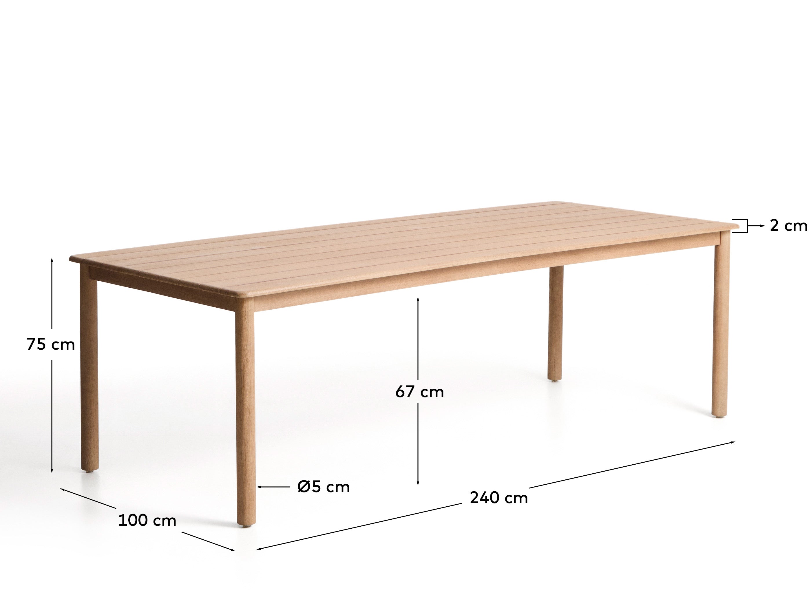 Eleganter Gartentisch Sori aus robustem FSC-100%-Akazienmassivholz, 240 x 100 cm, ideal für gesellige Stunden im Freien.