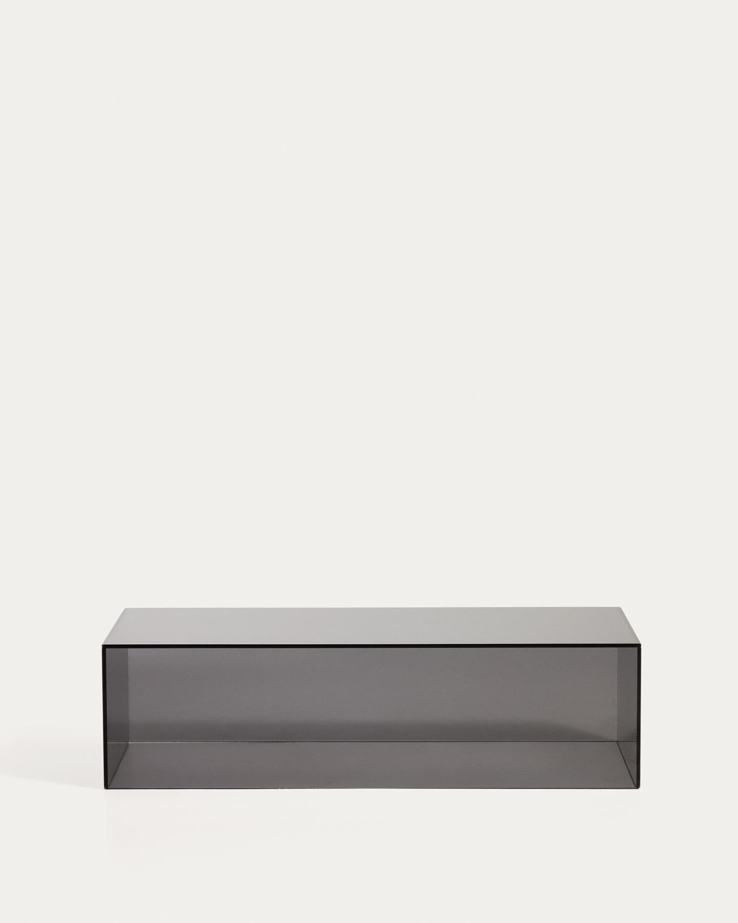 Couchtisch Orlia aus gehärtetem Glas in Dunkelgrau, 110 x 50 cm in Dunkelgrau präsentiert im Onlineshop von KAQTU Design AG. Couchtisch ist von Kave Home
