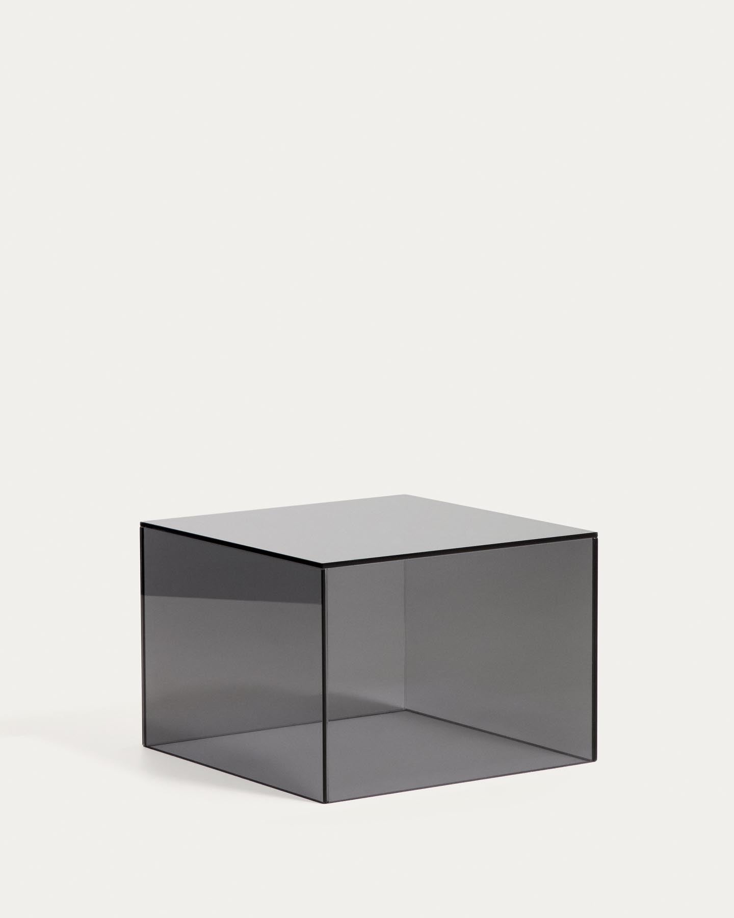 Beistelltisch Orlia aus gehärtetem Glas in Dunkelgrau, 50 x 50 cm in Dunkelgrau präsentiert im Onlineshop von KAQTU Design AG. Beistelltisch ist von Kave Home