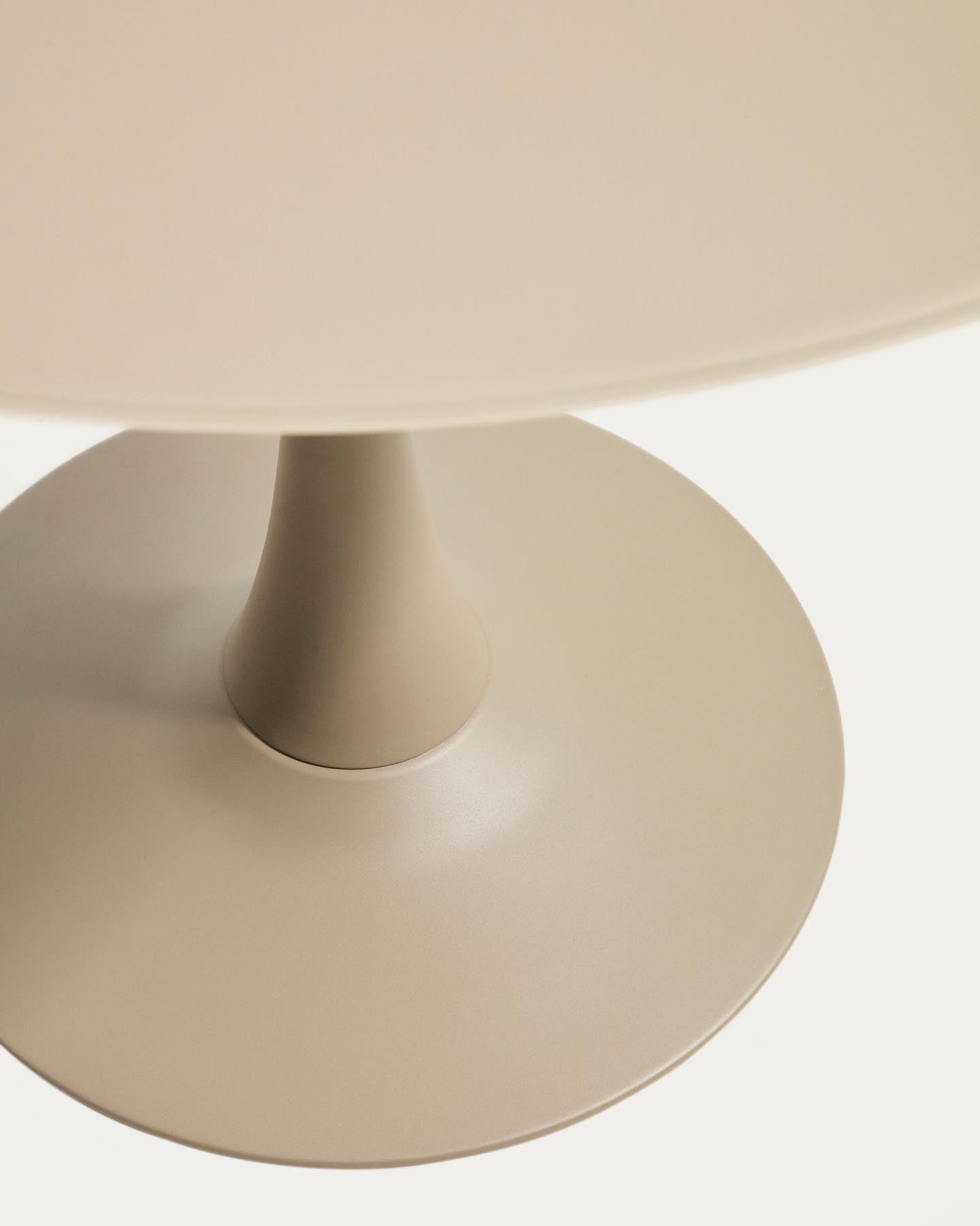 Runder Tisch Vedira aus Glas und taupefarbenem Stahl Ø 90 cm in Taupe präsentiert im Onlineshop von KAQTU Design AG. Esstisch ist von Kave Home