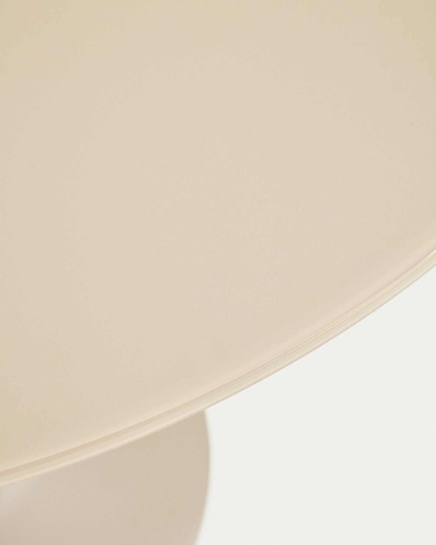 Runder Tisch Vedira aus Glas und taupefarbenem Stahl Ø 90 cm in Taupe präsentiert im Onlineshop von KAQTU Design AG. Esstisch ist von Kave Home