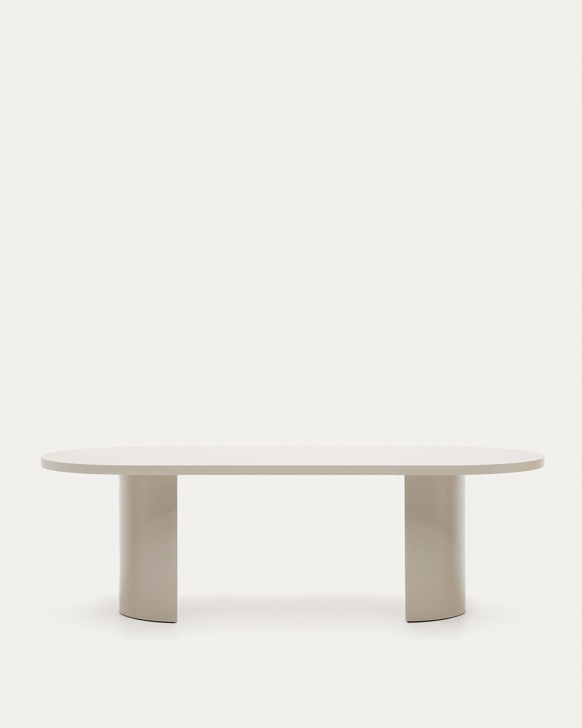 Moderner Tisch Nealy aus lackiertem MDF, eierschalfarben, 240x100 cm, stilvolles Design, perfekt für zeitgemässe Wohnräume.