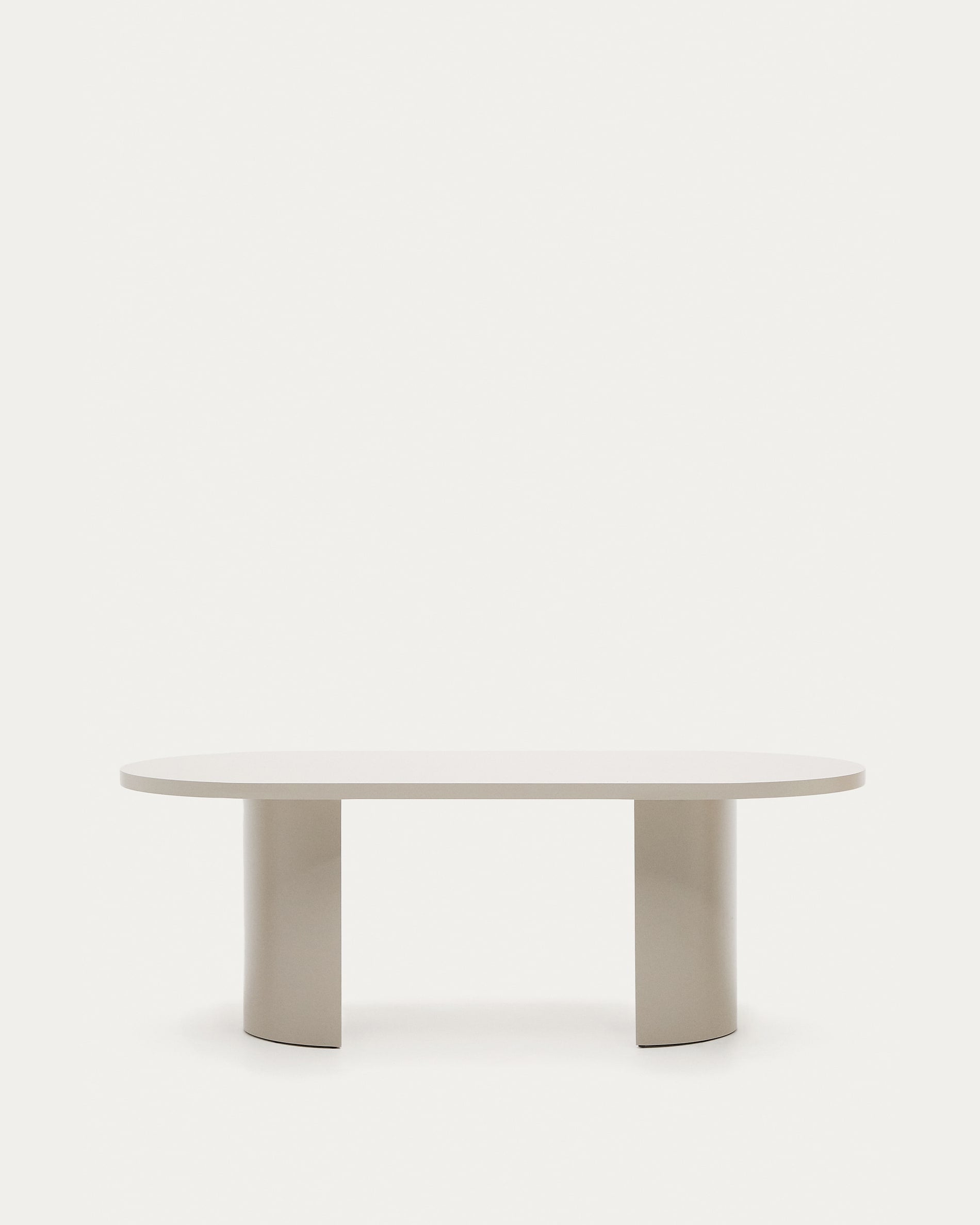 Eleganter Tisch Nealy aus MDF mit eierschalfarbenem Finish, 200x100 cm, perfekt für moderne Wohn- und Essbereiche.