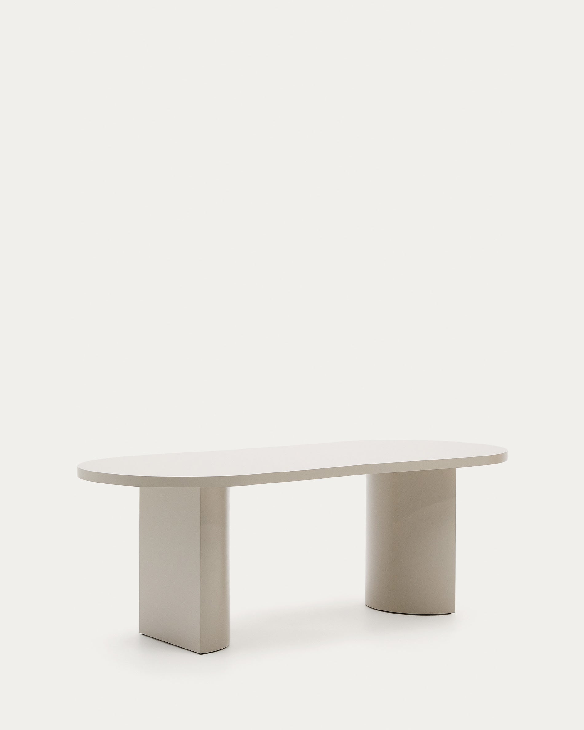 Moderner Tisch Nealy aus lackiertem MDF, eierschalfarben, 200x100 cm, ideal für stilvolle Wohn- und Esszimmer.