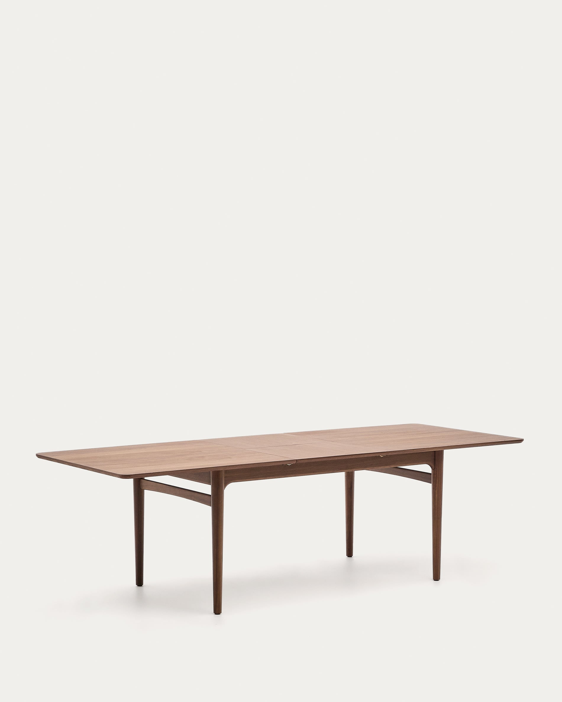 Moderner ausziehbarer Tisch aus Nussbaumholz, 200-260 cm, FSC-zertifiziert, perfekt für stilvolle Wohn- und Esszimmer.