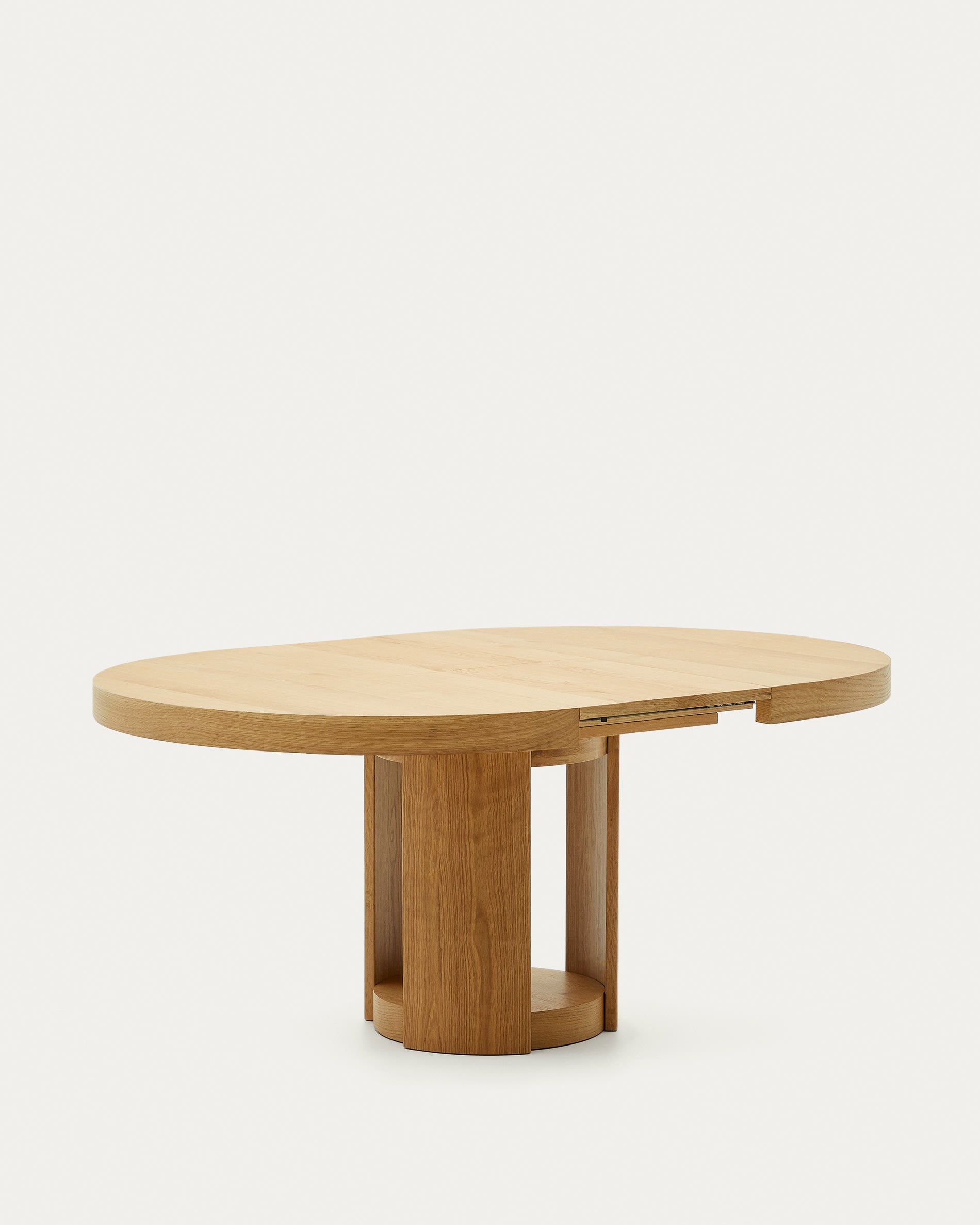 Artis Ausziehtisch rund aus Massivholz und Eichenfurnier FSC 100% 150 (200) x 80 cm