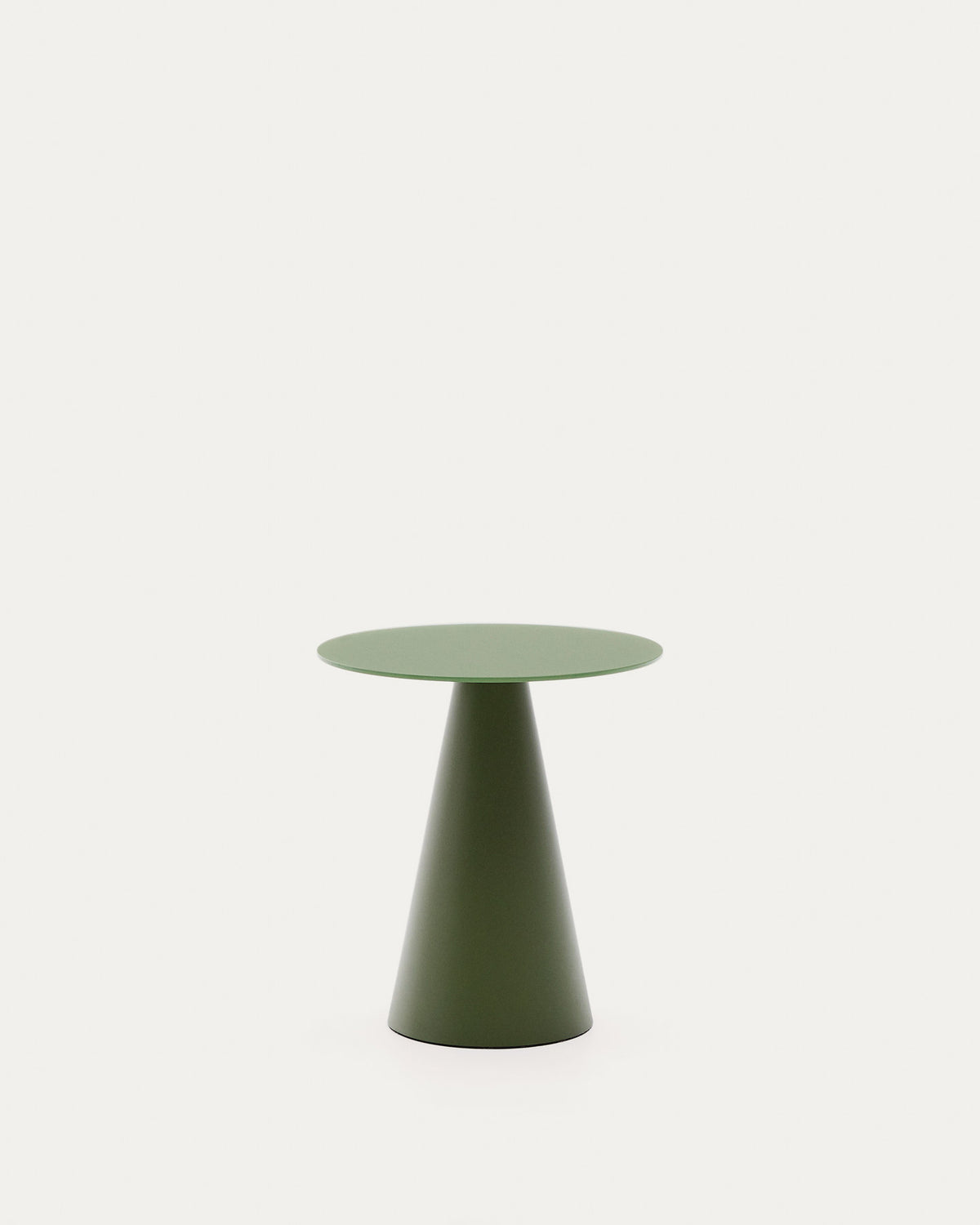 Wilshire Beistelltisch aus gehärtetem Milchglas und Stahl matt grün lackiert Ø50 cm in Grün präsentiert im Onlineshop von KAQTU Design AG. Beistelltisch ist von Kave Home