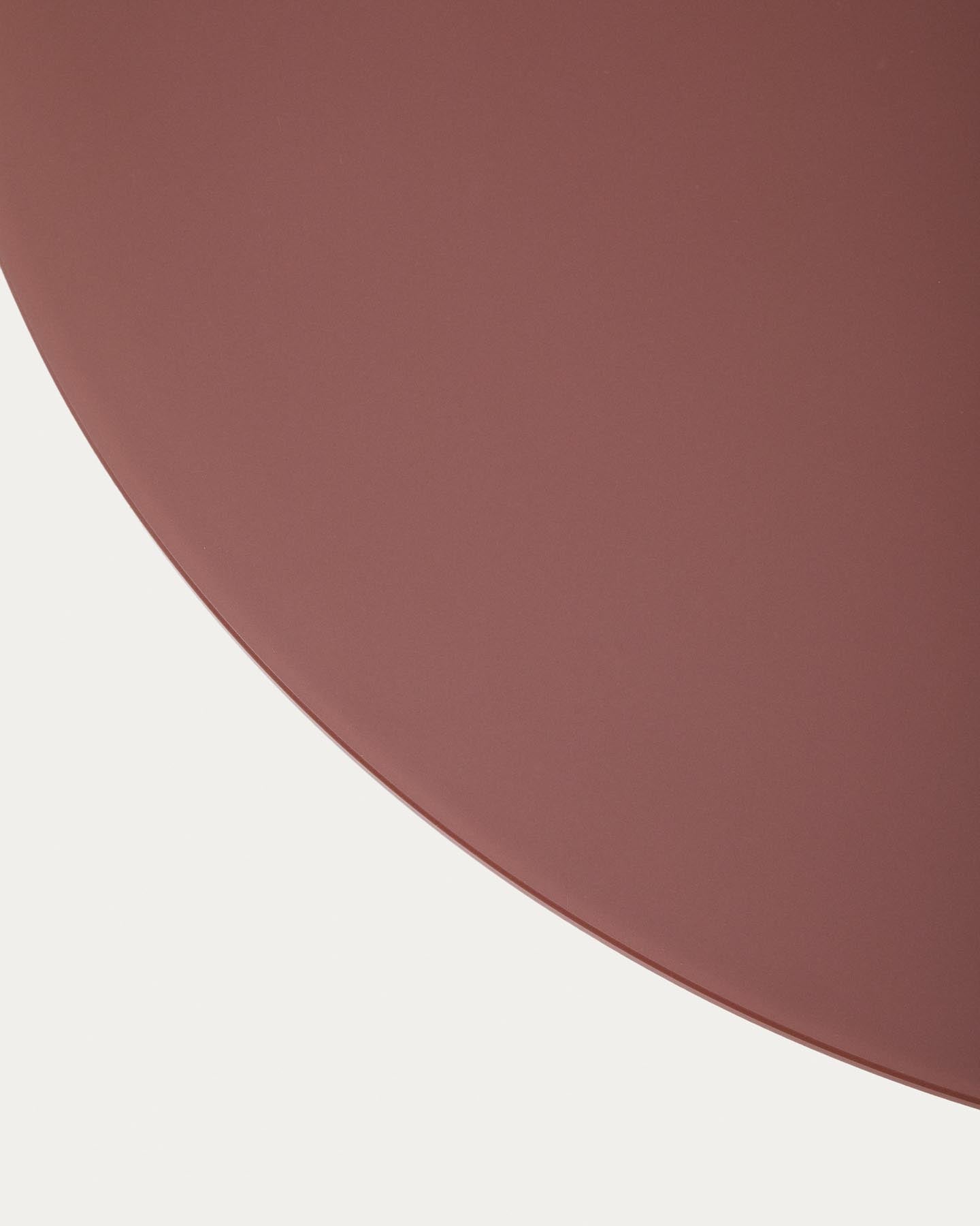 Wilshire Couchtisch aus gehärtetem Milchglas und Stahl matt terracottafarben lackiert Ø80 cm in Terrakotta präsentiert im Onlineshop von KAQTU Design AG. Couchtisch ist von Kave Home