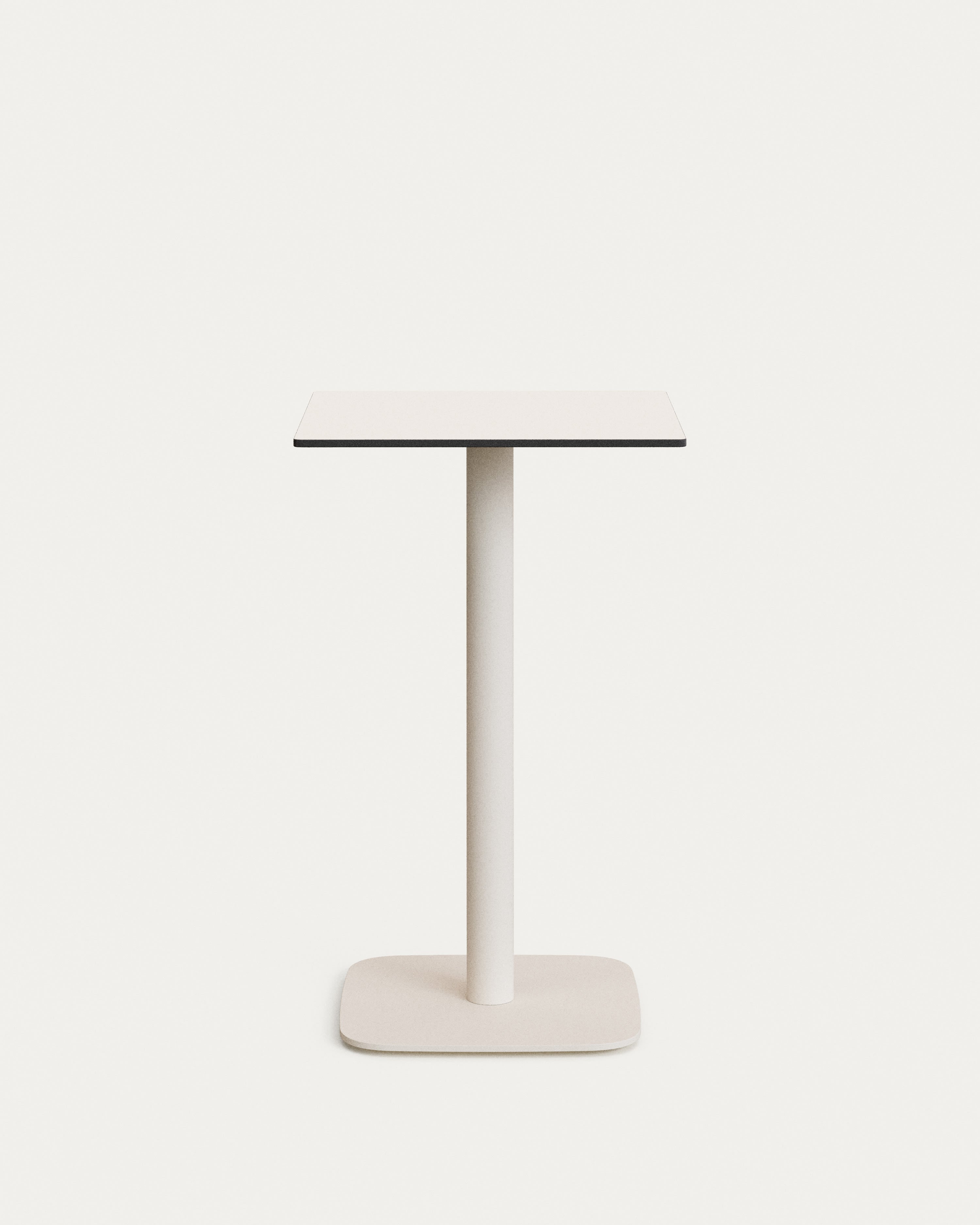 Eleganter Dina Outdoor Stehtisch in Weiss, 60x60x96 cm, mit HPL-Platte und Metallbein, ideal für Terrasse und Garten.