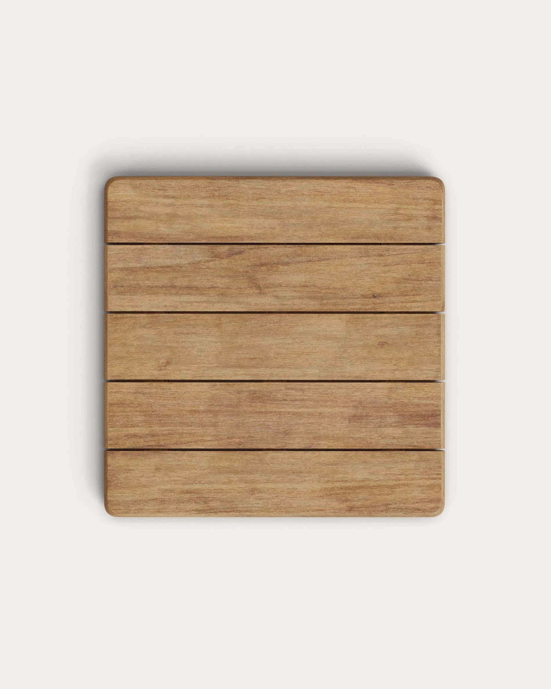 Eleganter Bar-Tisch aus schwarzem Stahl und Akazienholz, FSC-zertifiziert, perfekt für moderne und nachhaltige Einrichtungen.