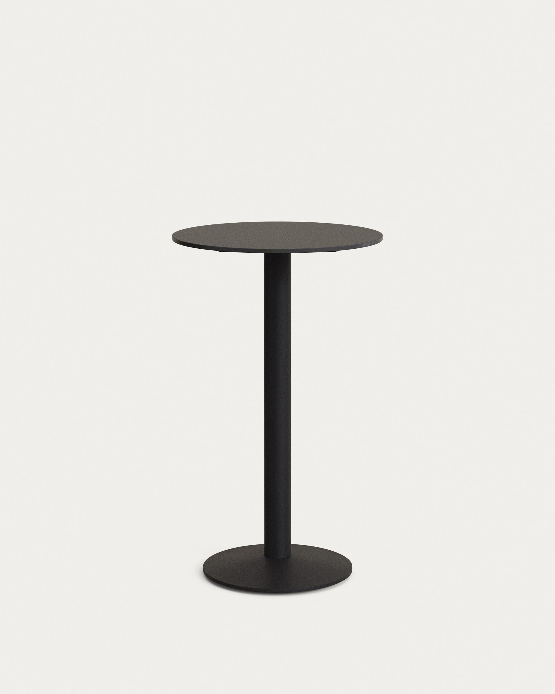 Eleganter Esilda Stehtisch Ø60x96cm, robustes HPL, schwarz lackiertes Metallbein, ideal für Garten & Terrasse.