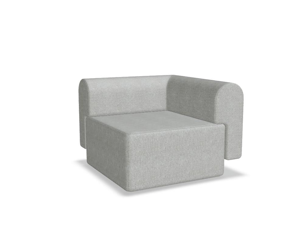 Tori TRI01C modulares Sofa von Tamo in hellem Stoff, mit großzügiger Sitzfläche und moderner, klarer Formgebung.