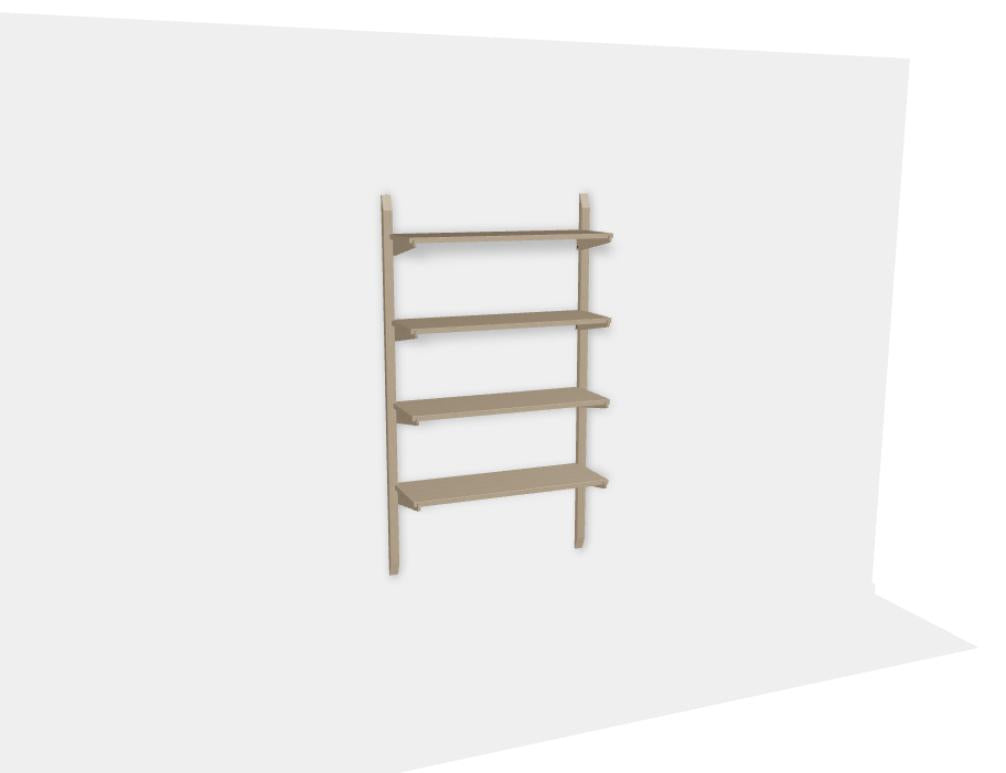 Wandregal Noki NKI85S aus Holzfachboden, naturbelassene Holzstruktur, hochwertiges Wandboard in rustikal-modernem Design, kompakte Aufbewahrungslösung