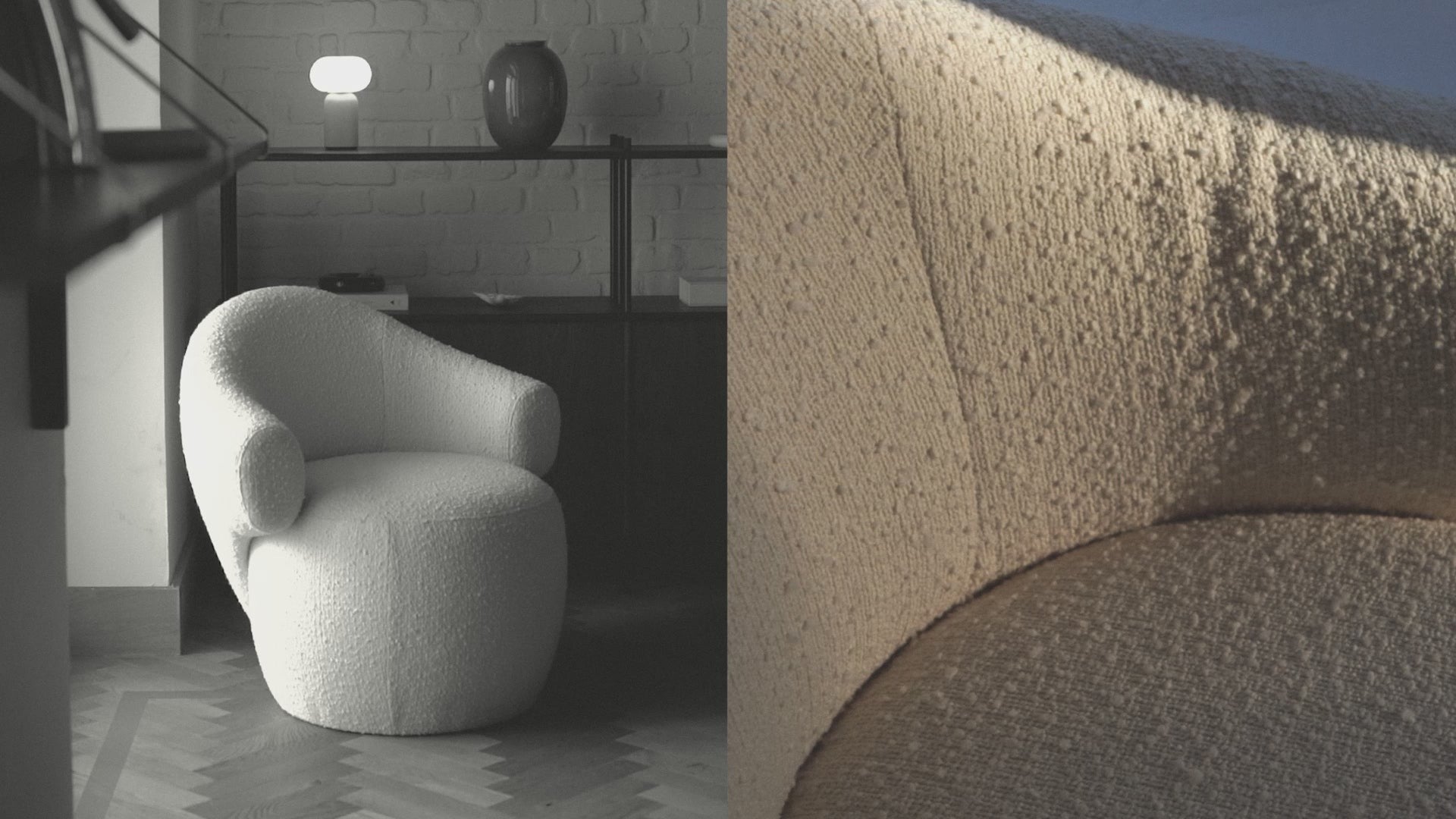 Moderner Drehsessel Conva RPS01 von Tamo, ideal für gemütliche Leseecken oder stilvolle Büros, vereint Komfort und zeitgemäßes Design.