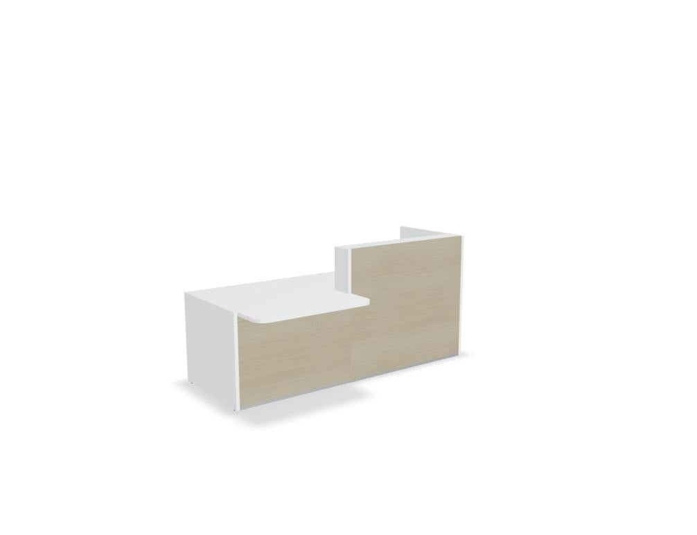 Tera TRA137L - modulare Empfangstheke in Eiche Grau präsentiert im Onlineshop von KAQTU Design AG. Empfangsdesk ist von Mdd