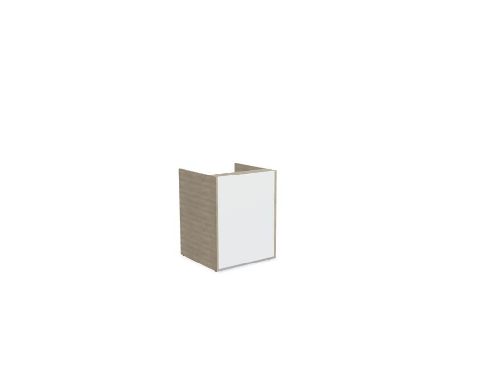Tera TRA13 - modulare Empfangstheke in Eiche Grau präsentiert im Onlineshop von KAQTU Design AG. Empfangsdesk ist von Mdd