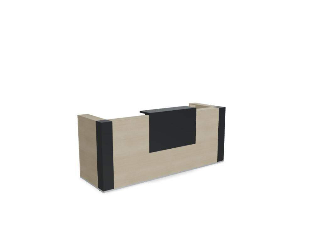 Tera TRA22 - modulare Empfangstheke in Eiche Grau präsentiert im Onlineshop von KAQTU Design AG. Empfangsdesk ist von Mdd