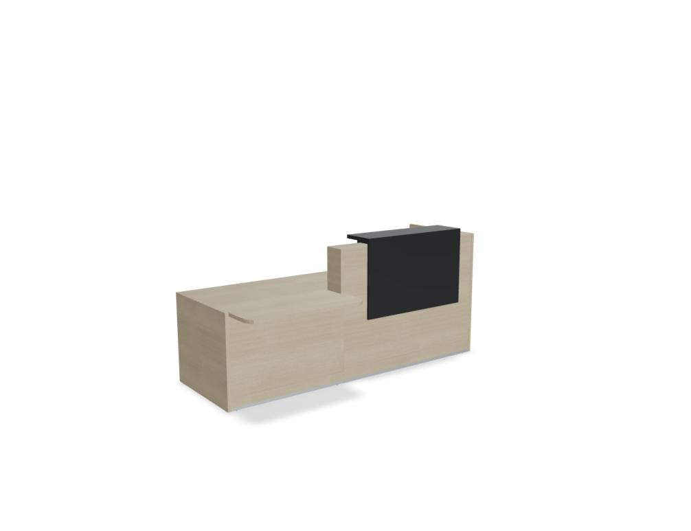 Tera TRA38L - modulare Empfangstheke in Eiche Grau präsentiert im Onlineshop von KAQTU Design AG. Empfangsdesk ist von Mdd