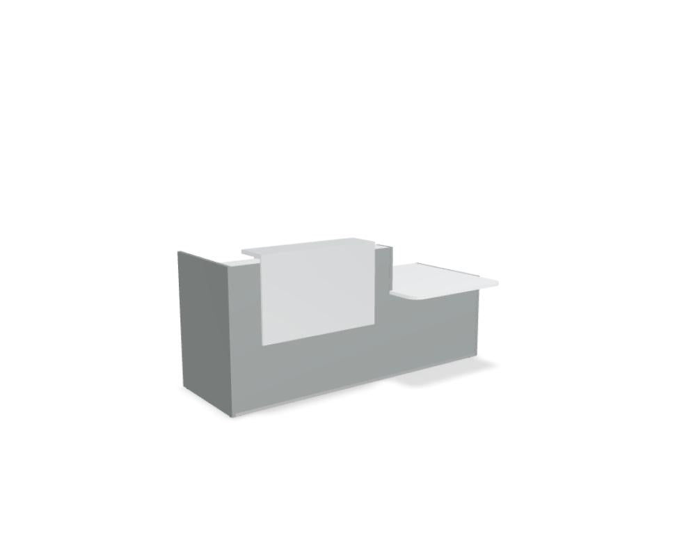 Tera TRA38P - modulare Empfangstheke in Eiche Grau präsentiert im Onlineshop von KAQTU Design AG. Empfangsdesk ist von Mdd