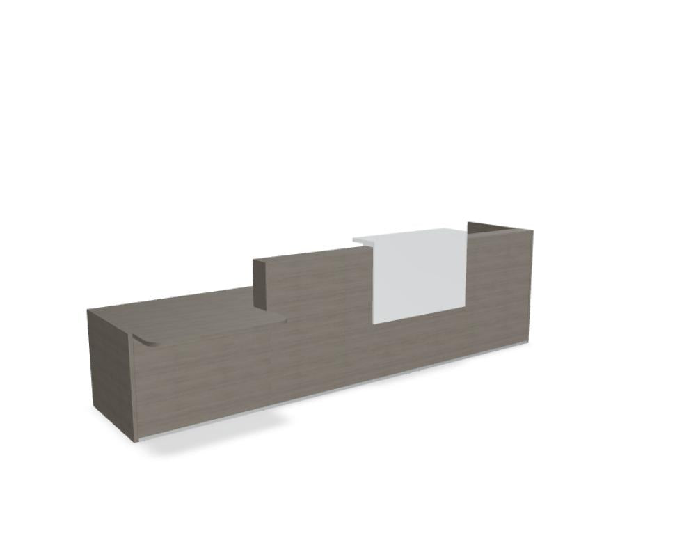 Tera TRA41L - modulare Empfangstheke in Eiche Grau präsentiert im Onlineshop von KAQTU Design AG. Empfangsdesk ist von Mdd