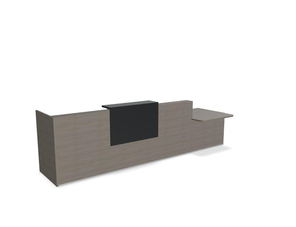 Tera TRA41P - modulare Empfangstheke in Eiche Grau präsentiert im Onlineshop von KAQTU Design AG. Empfangsdesk ist von Mdd