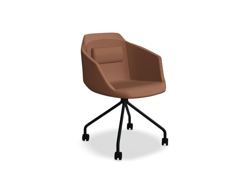 Ultra UFP18K - Stuhl mit Kreuzfuß auf Rollen in Dunkeltürkis präsentiert im Onlineshop von KAQTU Design AG. Dreh-Schalenstuhl mit Rollen ist von Mdd