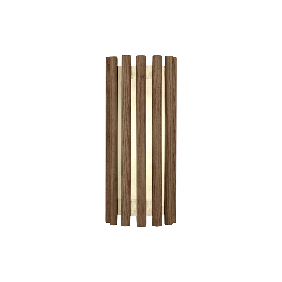 Eleganter Komorebi Circle Lampenschirm aus dunkler Eiche, ideal für Pendelleuchten und schafft eine warme, einladende Stimmung.