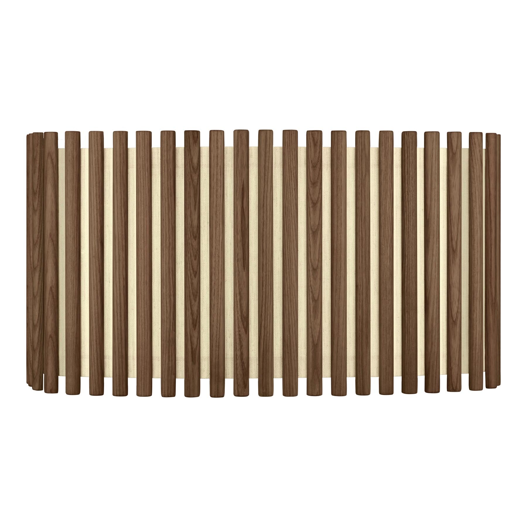 Eleganter Komorebi Circle Lampenschirm in Dunkel-Eiche, ideal für stilvolle Pendelleuchten, erhältlich bei KAQTU Design AG.