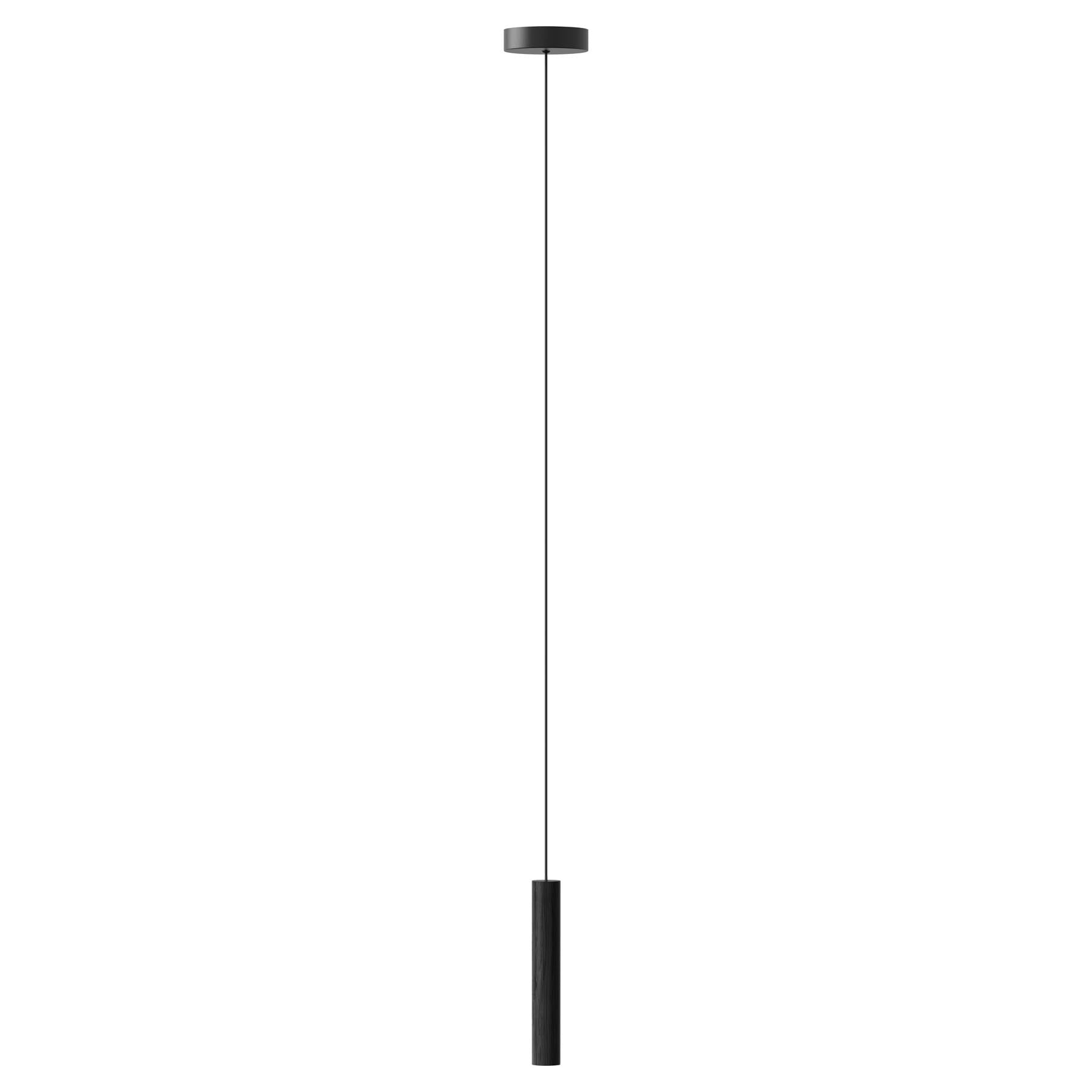Moderne Chimes Pendellampe in Black Oak, die mit ihrem einzigartigen Design und sanfter Beleuchtung eine gemütliche Atmosphäre schafft.