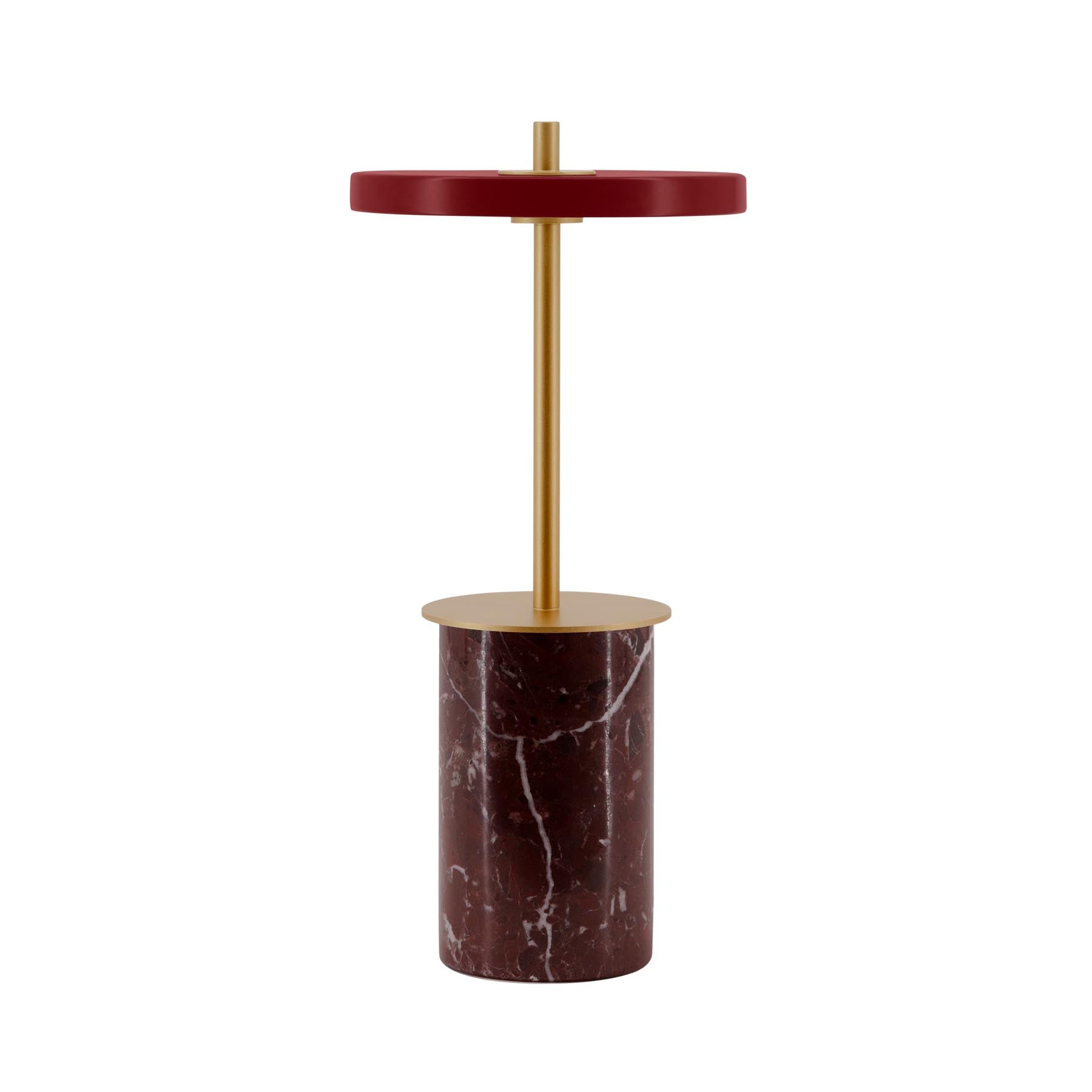 Elegante Asteria Move Mini Tischleuchte von Umage, aus hochwertigem rotem Marmor, ideal für stimmungsvolle Akzente in jedem Raum.