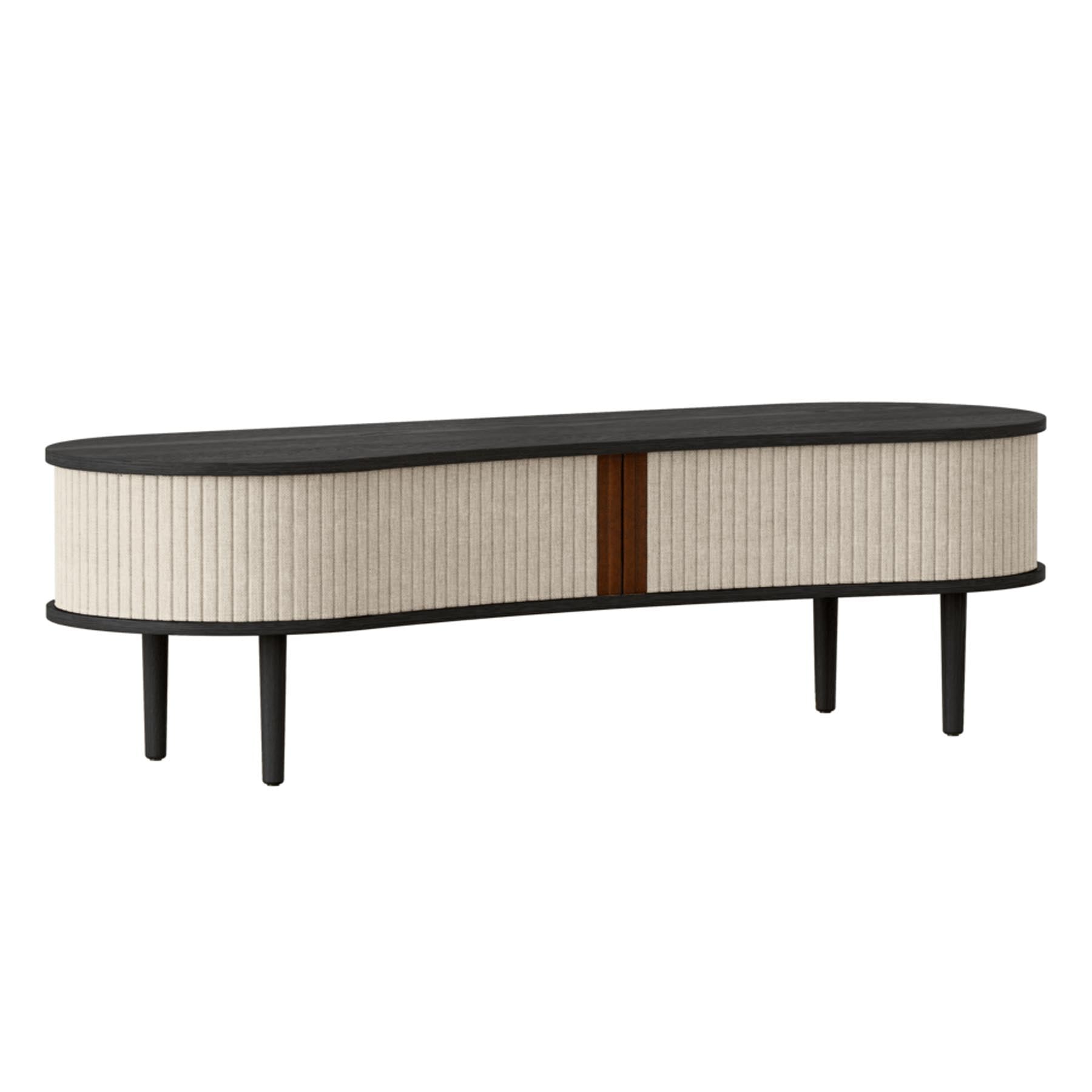 Elegante Audacious TV Bank von Umage in dezenten Weißtönen, ideal für ein modernes Ambiente und zur ordentlichen Aufbewahrung von Geräten.