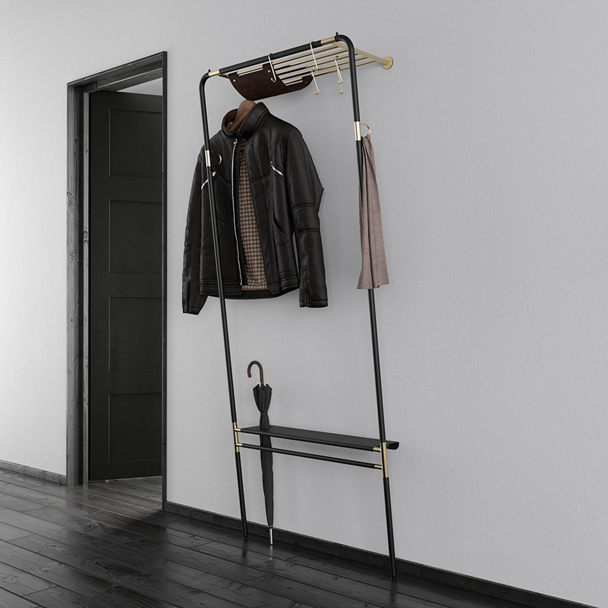 Lean On Me Kleiderständer in Black präsentiert im Onlineshop von KAQTU Design AG. Garderobe ist von Umage