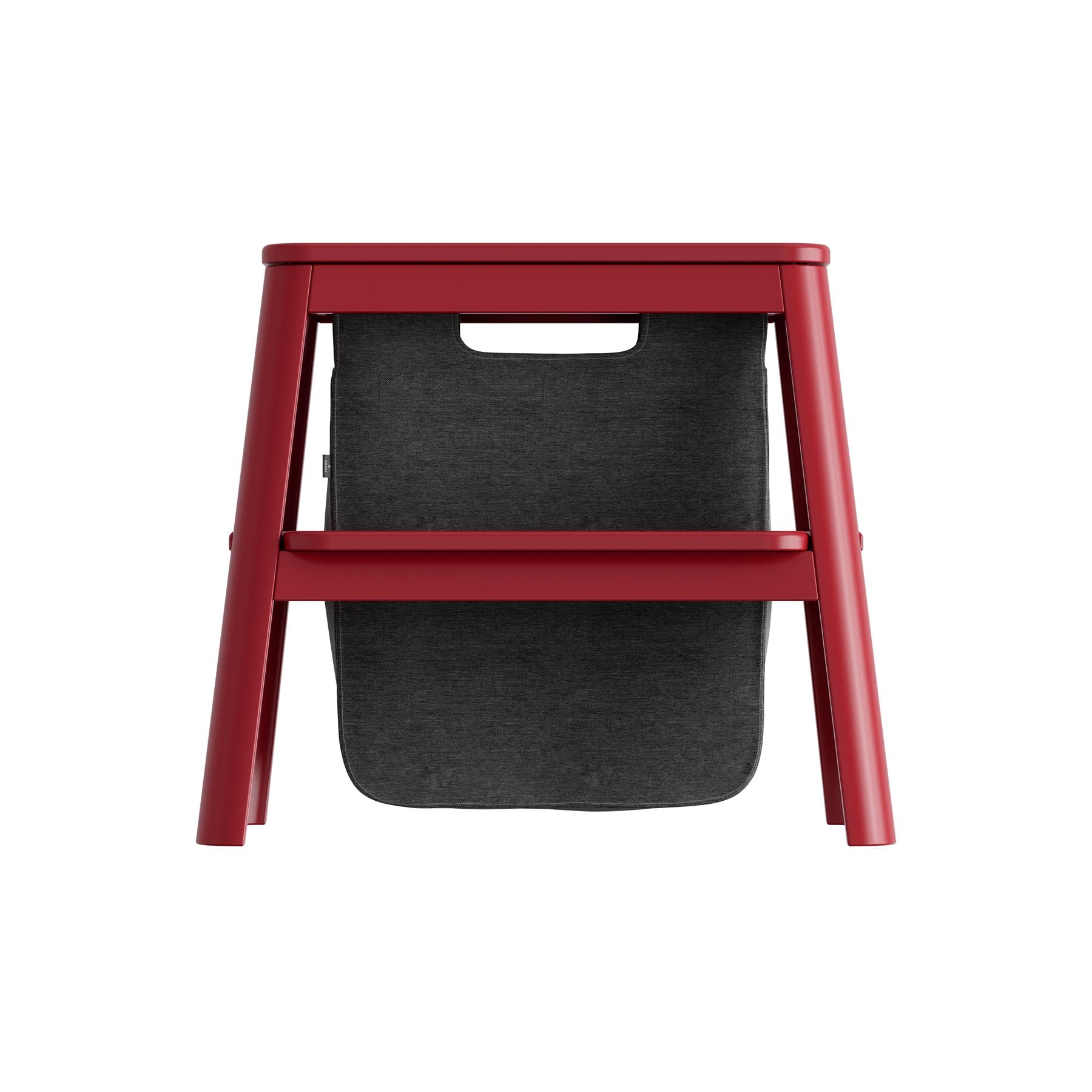 Moderner Step it Up Tritthocker in leuchtendem Ruby Red, vielseitig einsetzbar als Tischleuchte und stilvolles Wohnaccessoire.
