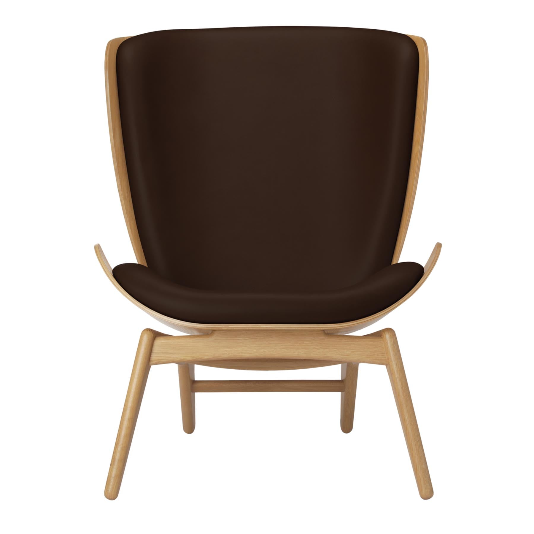 Eleganter Reader Sessel von Umage in warmem Braun, ideal für gemütliche Leseecken und stilvolle Wohnräume.