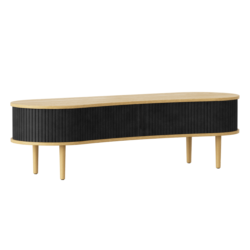 Moderne Audacious TV Bank in edlem Charcoal, perfekt für stilvolle Wohnräume und funktionale Einrichtungslösungen.