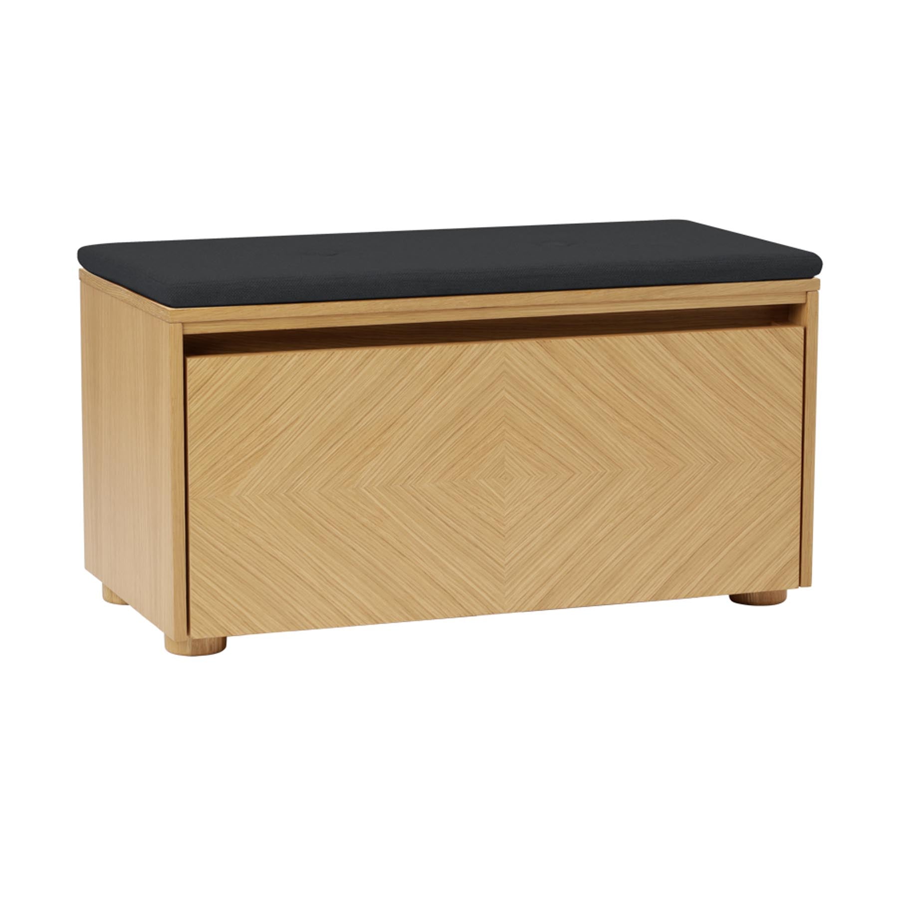 Moderne Hideaway Schuhbank von Umage in edlem Shadow, perfekt für die stilvolle Aufbewahrung von Schuhen und persönlichen Gegenständen.