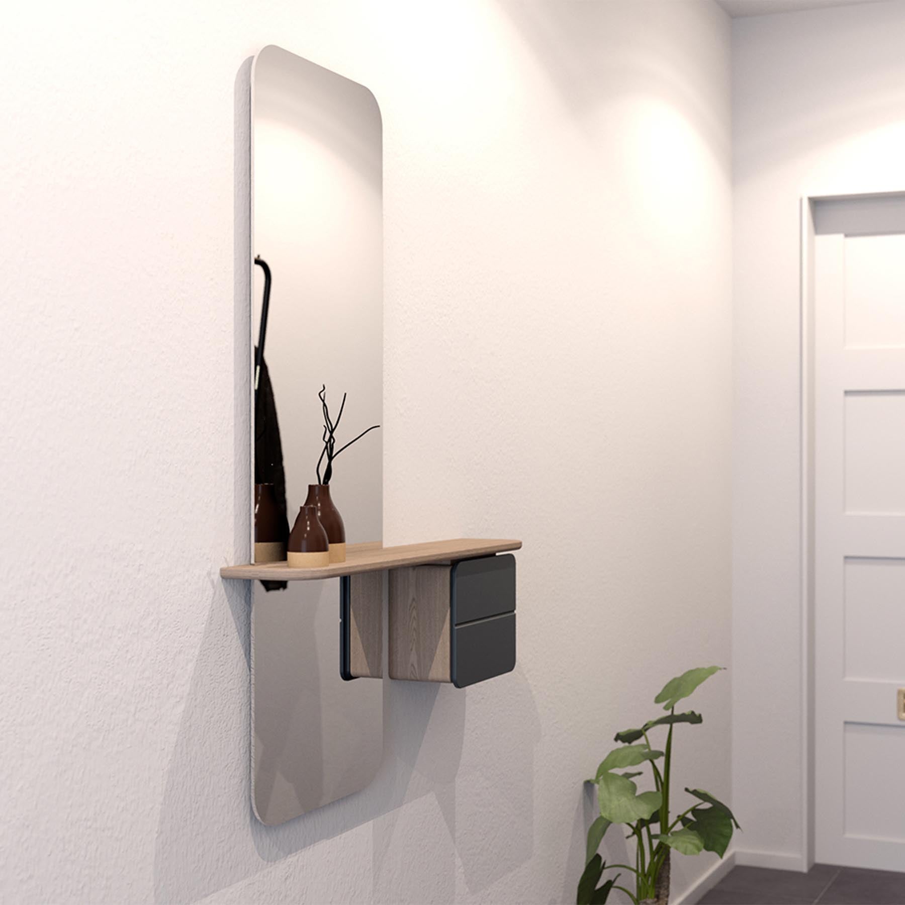 Stylisches One More Look Wandregal in Anthrazitgrau, ideal für moderne Wohnräume. Perfekte Kombination aus Funktionalität und Design.