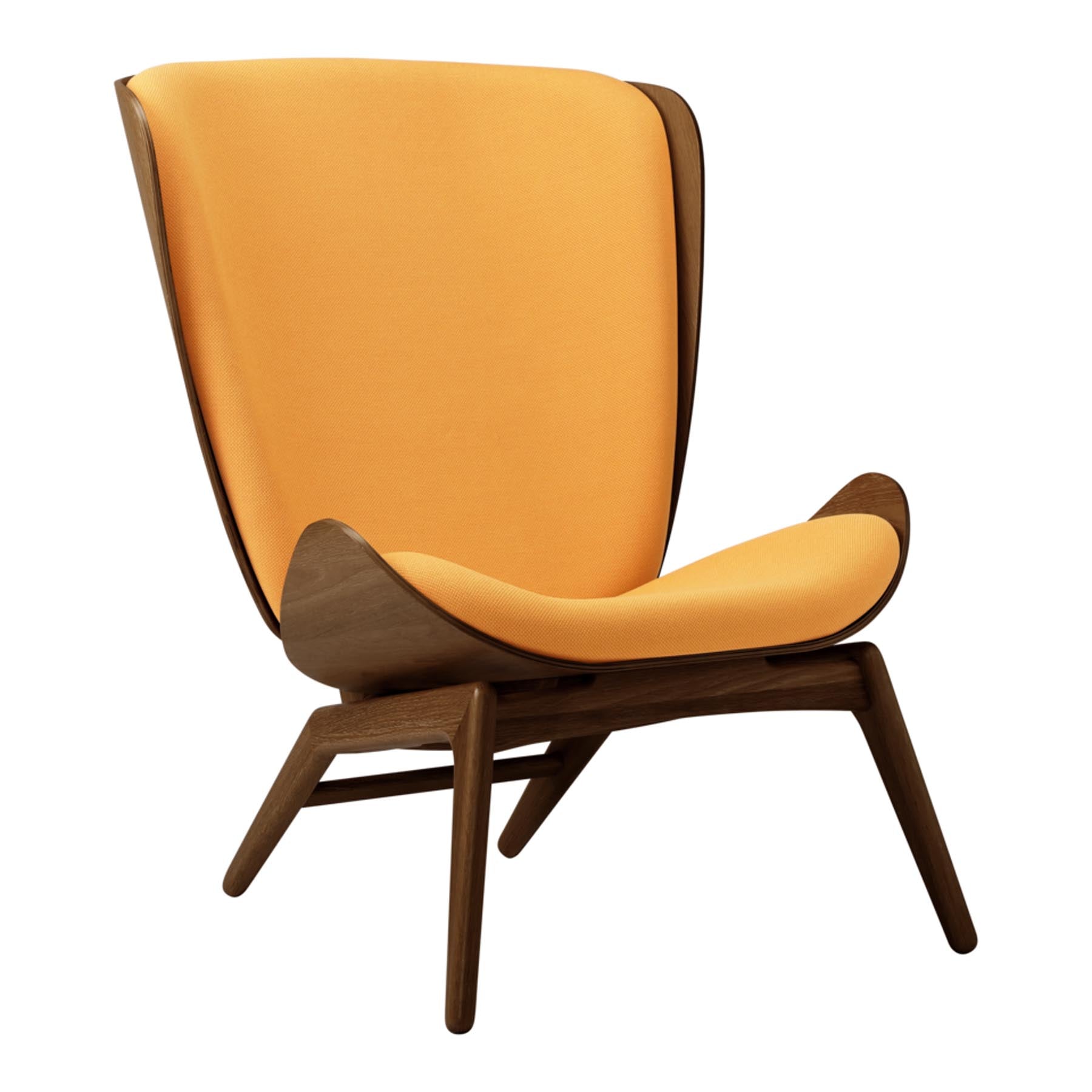 Eleganter Reader Sessel in strahlendem Tangerine, perfekt für entspannte Leseabende und stilvolle Wohnräume.